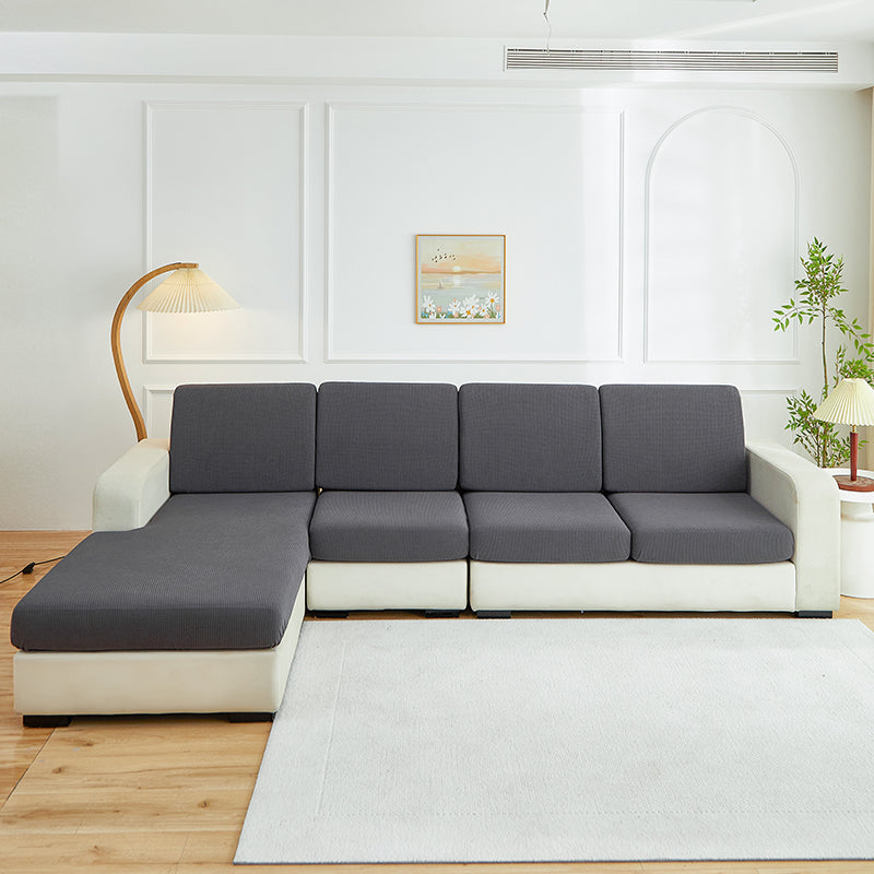 Wasserabweisender Bezug für Sitz- und Rückenkissen, Grau, auf den Sitz- und Rückenkissen eines Sofas