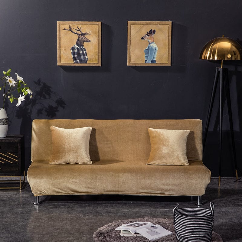 Bezug aus Samt für Klick-Klack-Sofa, Camel, auf einem Klick-Klack-Sofa