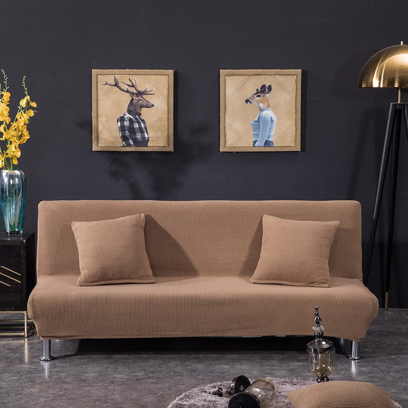 Wasserabweisender Bezug für Klick-Klack-Sofa, Braun, auf einem Klick-Klack-Sofa