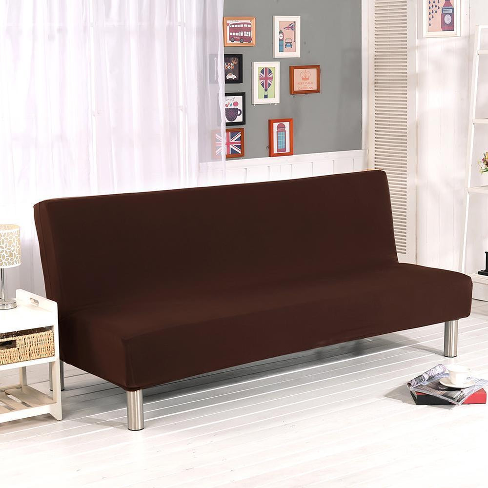 Stretch-Bezug für Klick-Klack-Sofa, Schokoladenbraun, auf einem Klick-Klack-Sofa