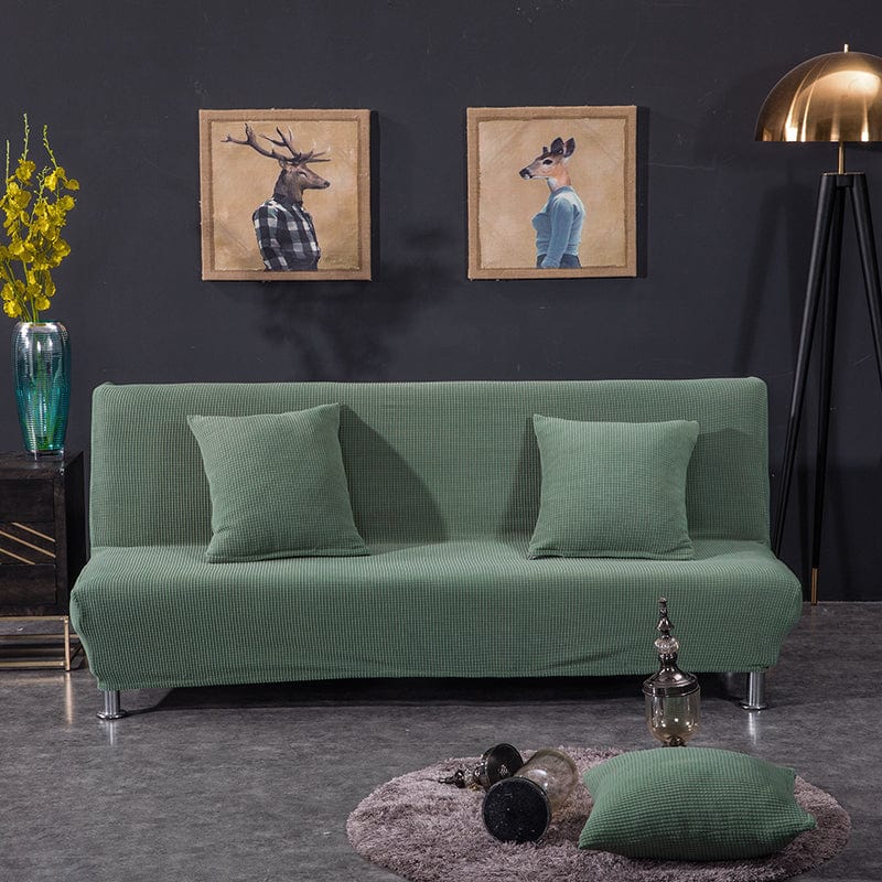 Wasserabweisender Bezug für Klick-Klack-Sofa, Aschgrün, auf einem Klick-Klack-Sofa