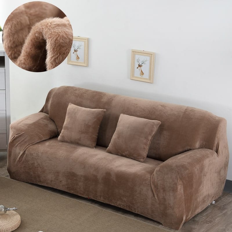 EINSITZIG (90-140 CM) Kaffee - Sofabezüge aus Samt für klassische und Ecksofas - Das Haus der Überzüge