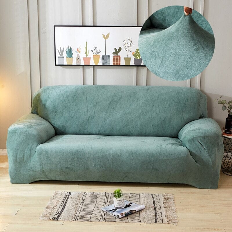 EINSITZIG (90-140 CM) Grün - Sofabezüge aus Samt für klassische und Ecksofas - Das Haus der Überzüge